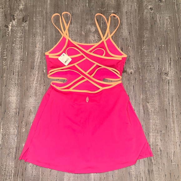 NWT Free People Movement One More Serve, sleeveless strappy back onesie - Picture 3 of 9